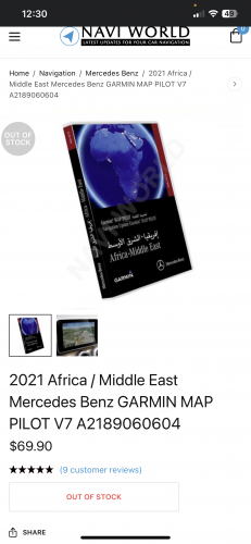 Africa / Middle East Mercedes A2189060604 Sat Nav SD card GARMIN MAP PILOT V7 2021 photo review
