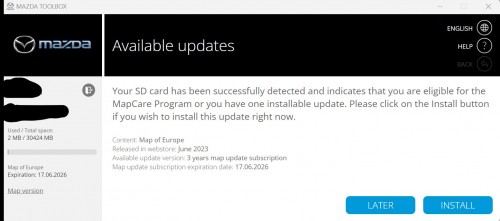 Mazda Europe BJM766EZ1W Sat Nav SD card 2024 photo review
