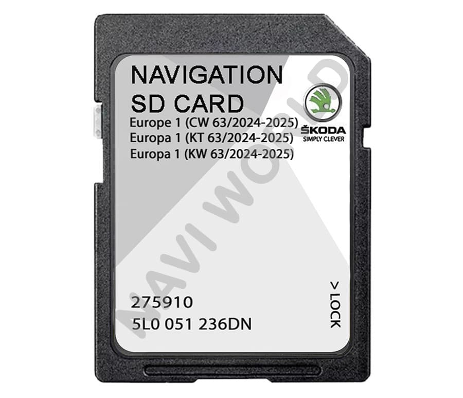 Skoda 5L0051236DN Europe Sat Nav SD card Amundsen MIB2 2024