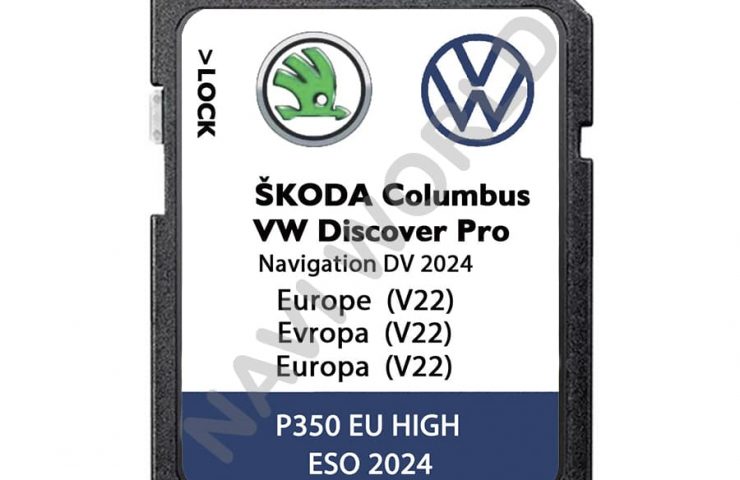 Skoda Columbus V22 Sat Nav SD card Europe 2024