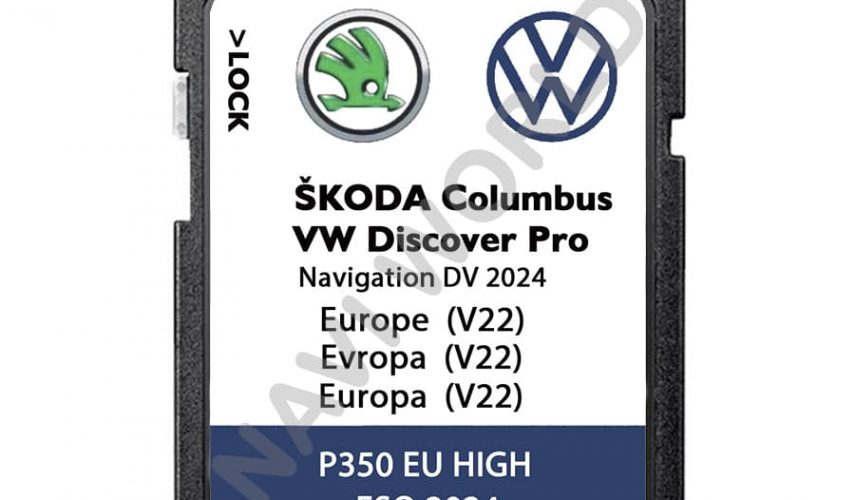 Skoda Columbus V22 Sat Nav SD card Europe 2024