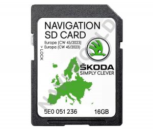 Skoda 5E0051236 Europe Sat Nav SD card Amundsen MIB1 2023